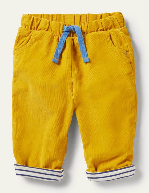 Pantalon en velours côtelé avec doublure en jersey Bébé Boden, YEL