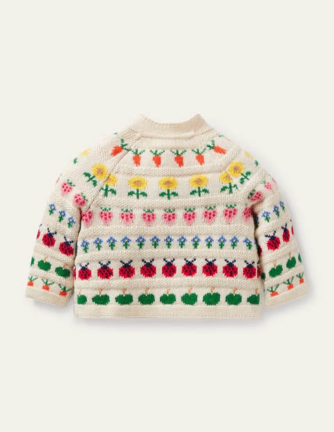 Fair Isle Cardigan Ecru Marl