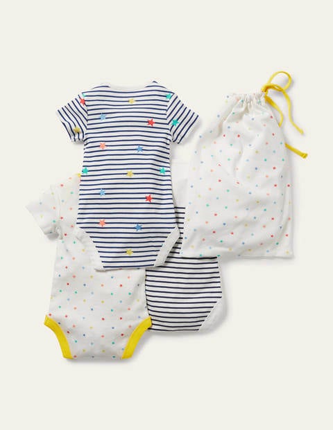 Organic 3 Pack Bodysuits Multi Stars
