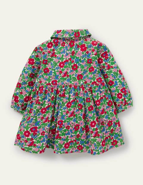 Long-sleeved Cord Shirt Dress - Ivory Vintage Bloom Robins | Boden UK