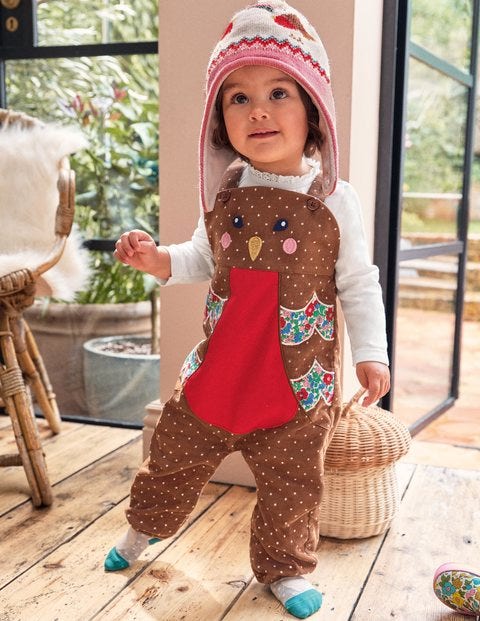 Ensemble fantaisie avec salopette Bébé Boden, BRN