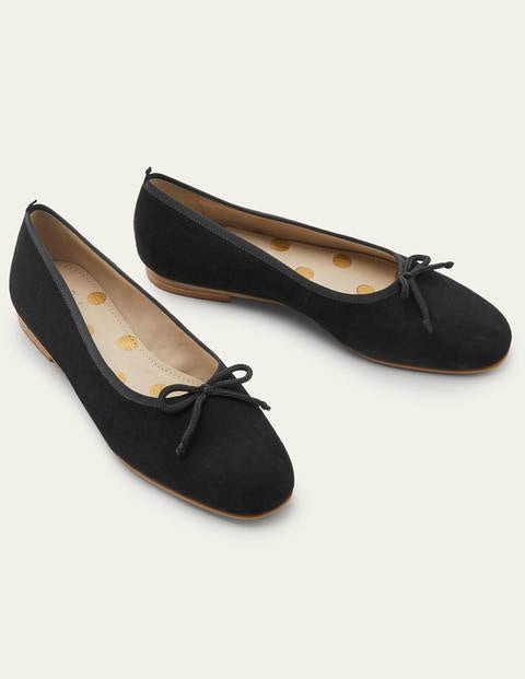 High Cut Ballerinas - Black Suede | Boden US