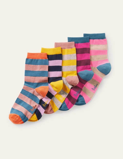 Five Pack Crew Socks - Stripe | Boden US