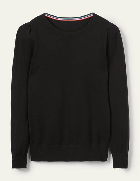Cotton Crew Neck Sweater - Black | Boden US