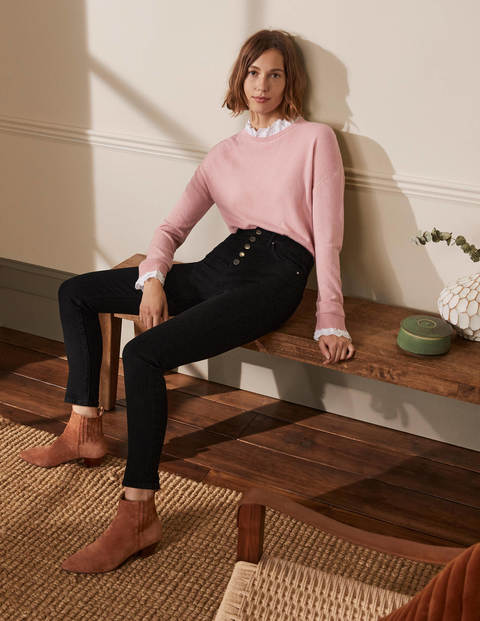 Jean skinny à braguette boutonnée Femme Boden, BLK