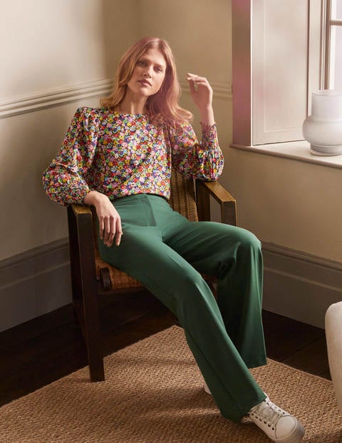 Pantalon Hampshire en point de Rome Femme Boden, MGR