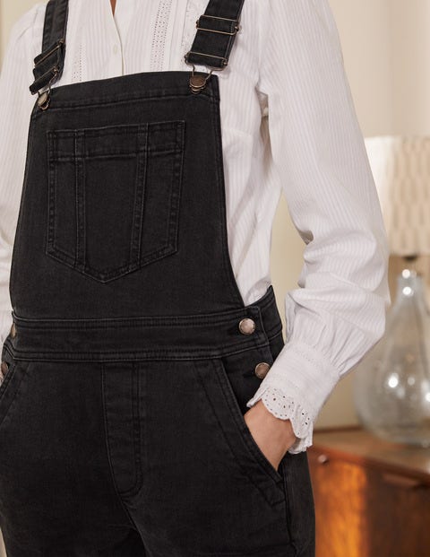 Black dungaree jeans top