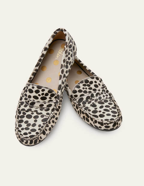 Melanie Moccasins - Black/White Cheetah | Boden US