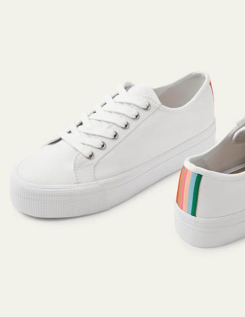 Canvas Flatform Plimsolls - White | Boden US