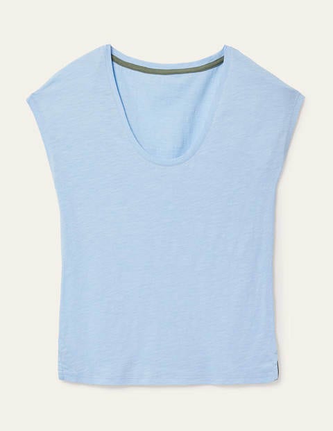 Le T-shirt à col V arrondi en coton Femme Boden, LBL