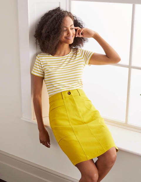 Abingdon Mini Skirt Yellow Women Boden