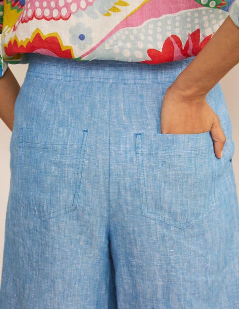 Cornwall Linen Shorts - Moroccan Blue Tonic | Boden US