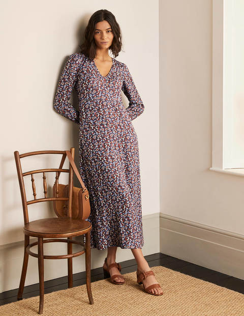 Tanya Midi Dress - Asphalt, Floral Paisley | Boden US