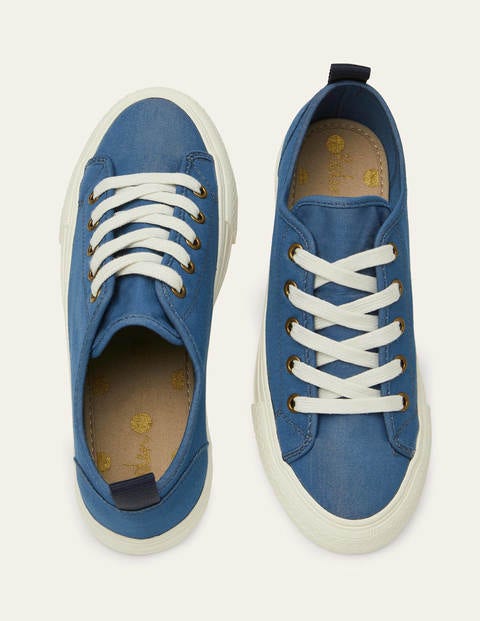 Freya Low Top Sneakers - Blue Chambray | Boden US
