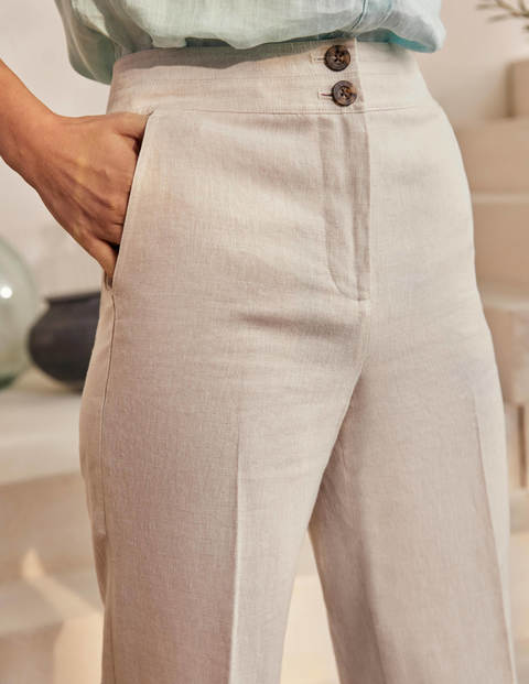 Cornwall Linen Trousers - Natural | Boden AU