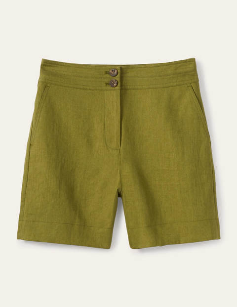 Cornwall Linen Shorts - Pea | Boden US