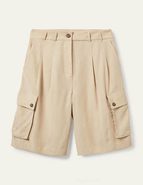 Womens Clothing Shorts Cargo shorts Boden Linen Ailesbury Cargo Shorts Beige in Natural 