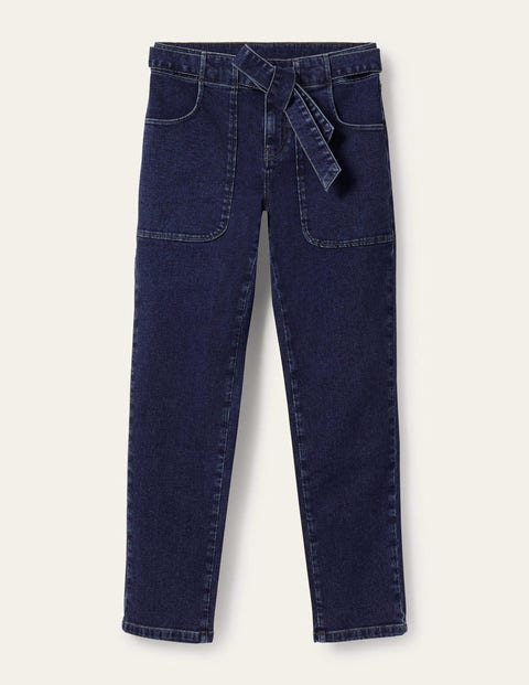 Patch Pocket Girlfriend Jeans - Mid Vintage | Boden UK