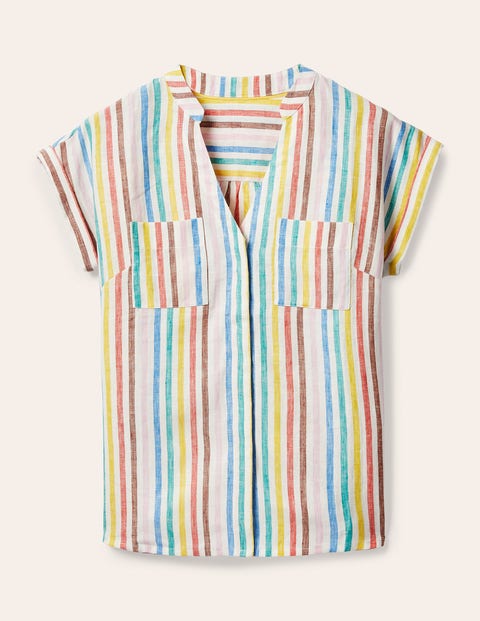 Evie Linen Shirt - Woven Summer Multistripe | Boden US