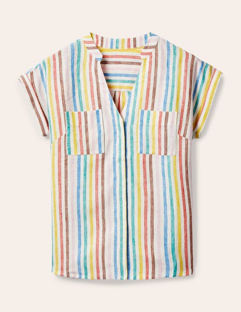 Chemise Evie en lin Femme Boden, Multi