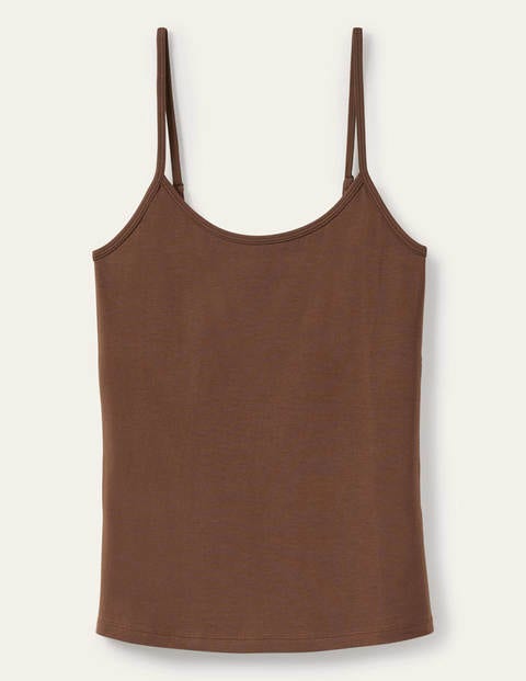 Plain Cami Top Deep Brown Boden UK