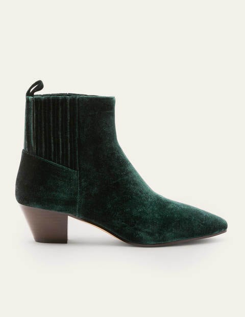 Western Ankle Boots Midnight Garden Velvet