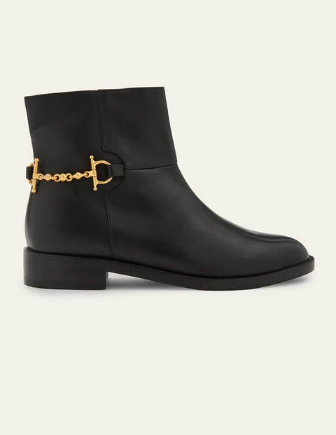 Snaffle Detail Ankle Boots - Black | Boden US