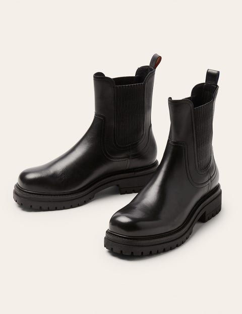 Retouch Committee Inferior Chunky Chelsea Boots - Black | Boden US