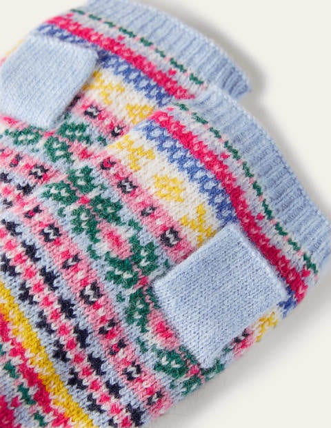 Fair Isle Fingerless Gloves - Frost | Boden US