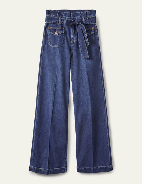 Paperbag Wide Leg Jeans - Mid Vintage | Boden US