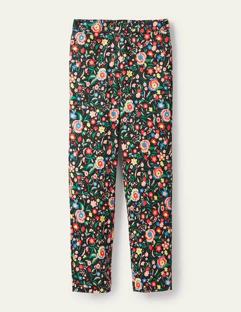 Danby Pull On Pants - Black, Rainbow Floral Large | Boden US