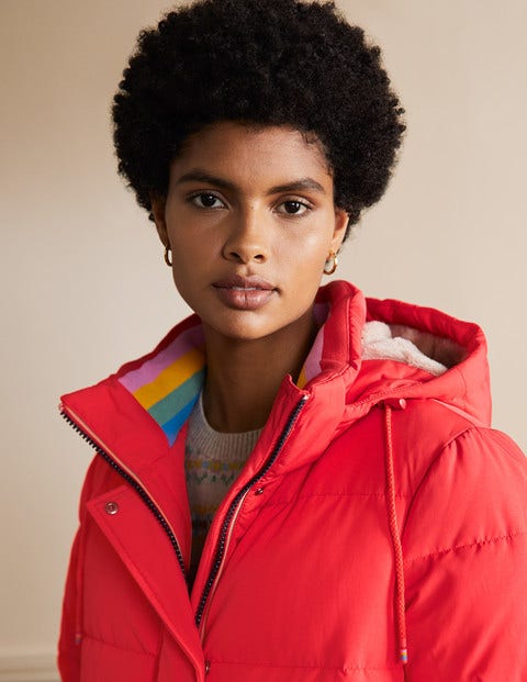 coral puffer coat