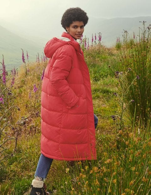 Skye Puffer Coat - Bright Coral | Boden UK