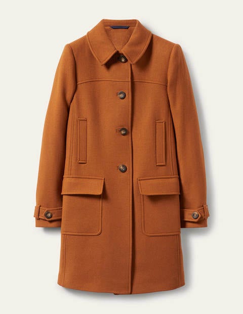 Durham Wool Blend Coat - Ochre | Boden US