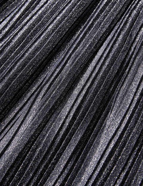 Metallic Pleated Maxi Dress - Gunmetal Metallic | Boden US