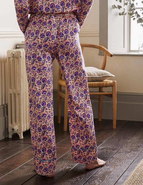 Janie Pajama Bottoms - Ivory, Rich Floral