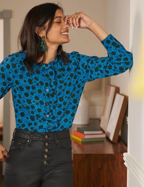 Frill high neck blouse sales