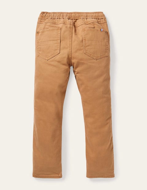 Relaxed Slim Pull-on Trousers - Butterscotch Brown | Boden AU