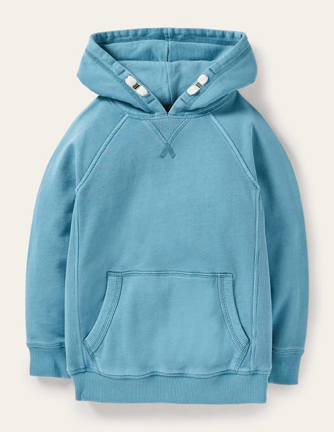 Sweat à capuche teint en pièce Fille Boden, BLU