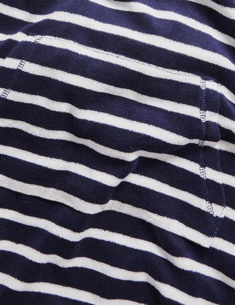 Towelling Throw-on - College Navy/White | Boden UK