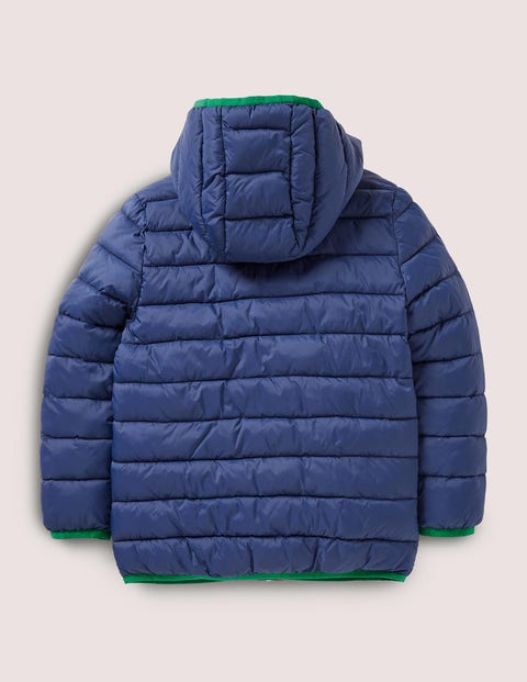 Cosy Pack-away Padded Jacket - Navy /Nutty Brown | Boden US