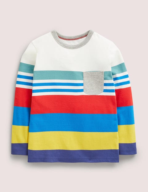 T-shirt fun style marinière Garçon Boden, Multi