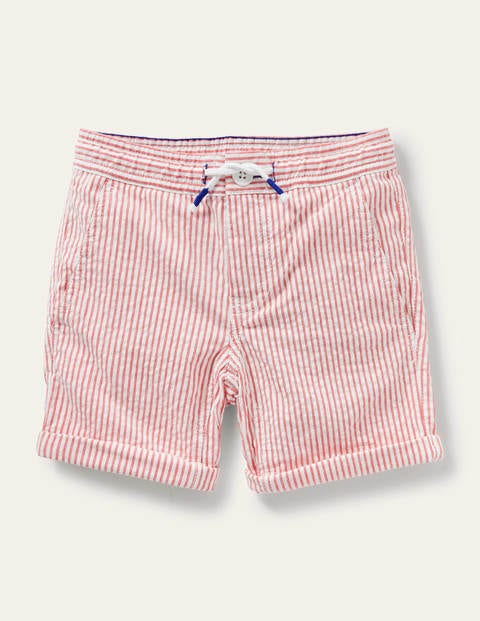 Smart Roll-up Shorts - Strawberry Tart/ Ivory Ticking | Boden US