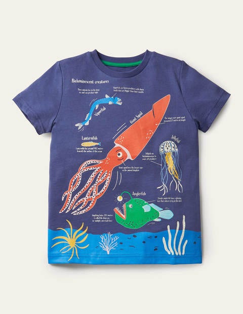 T-shirt phosphorescent à motif marin Garçon Boden, IND