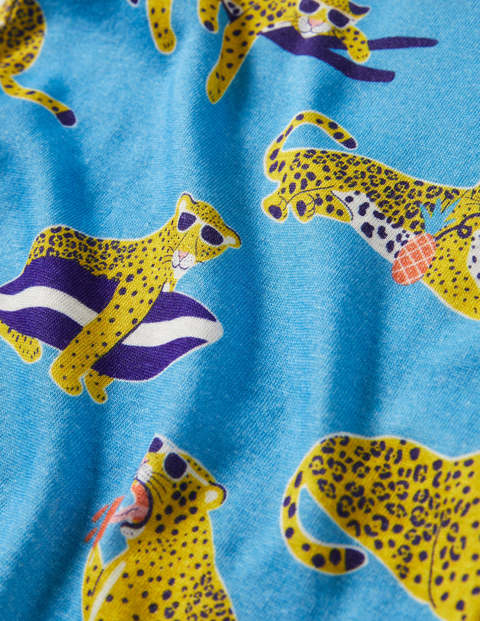 Snug Glow-in-the-dark Pajamas - Malibu Blue Glow Leopards | Boden US