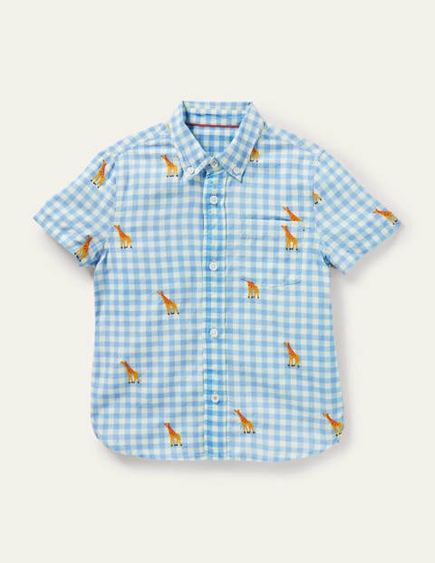 Chemise de vacances en lin et coton Garçon Boden, BLU