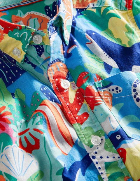 Holiday Cotton Linen Shirt - Multi Rainbow Reef | Boden US