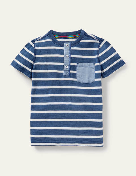Garment Dye Henley T-shirt Blue Boys Boden