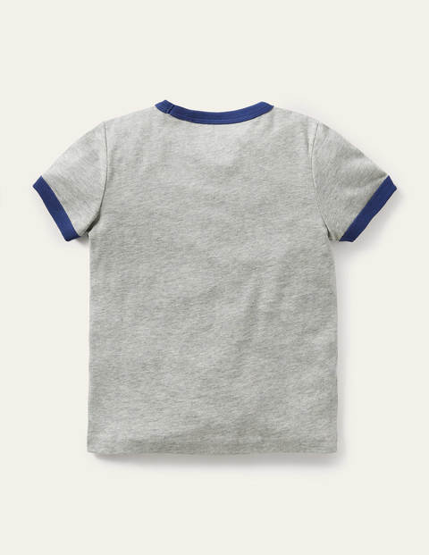 Printed Logo Ringer T-shirt - Grey Marl Diggers | Boden US