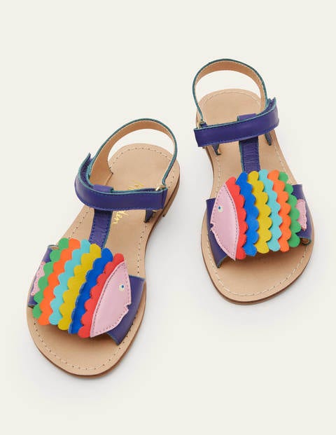 Sandales fun en cuir Fille Boden, Multi